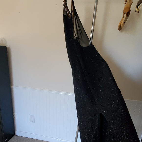 Dress  Jessica McClintock  backless black sleeveless sheer sz 7 Gunne Sax - Picture 9 of 12